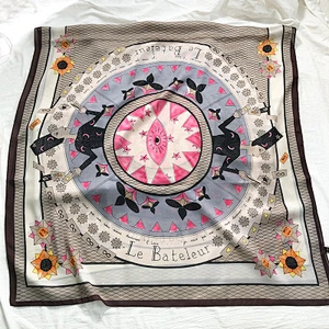 Factory wholesale contrast color printed wholesale long pashmina silk shawl scarf