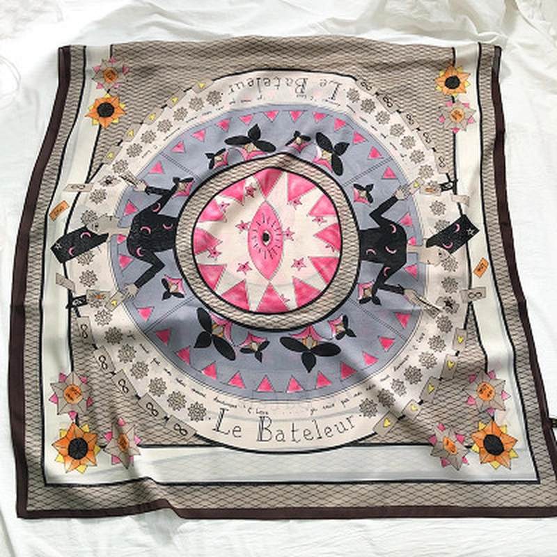 Factory wholesale contrast color printed wholesale long pashmina silk shawl scarf
