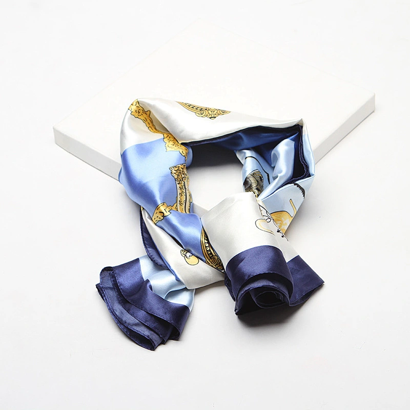 Factory wholesale simulation silk woman square gift elegant lady scarf silk scarf 90cm