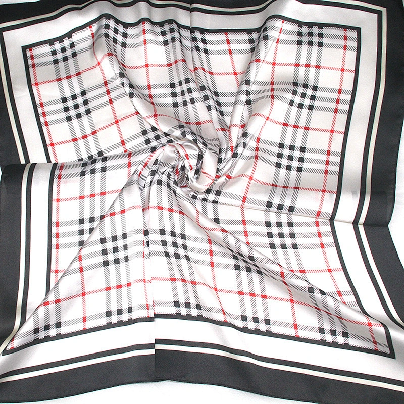 British style new silk satin printed 70cm small square scarf ladies scarf wholesale satin silk head patterned scarf
