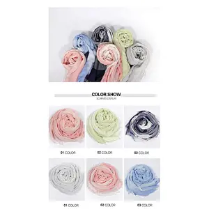 Factory direct sales large size thin women cotton plaid foulard silk scarf