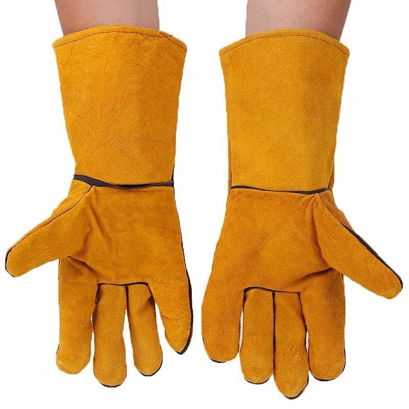 Leather Industrial Welding Working Protective Safety Gloves  Wear-resisting Thickened Gloves