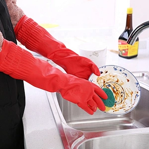 Creative Home Rubber Washing Cleaning Gloves Kitchen Dish Food Grade Household Cleaning Dishwashing Gloves for washing