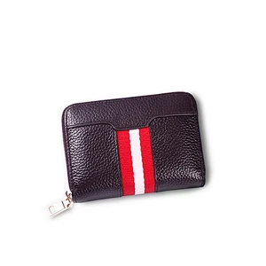 Soft PU Leather Three Folding Pure Color Women Wallets And Purse For Girls