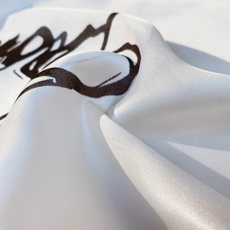 Simple simulation silk oil painting printed jingpin silk feel scarf women hijab shawl