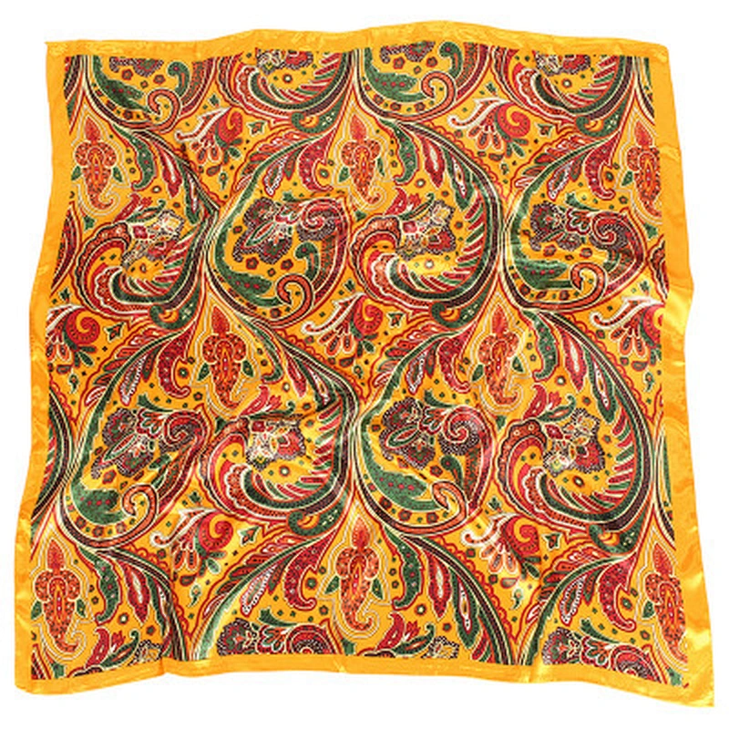 Vintage 90cm satin square scarf wholesale custom digital printing women silk scarf
