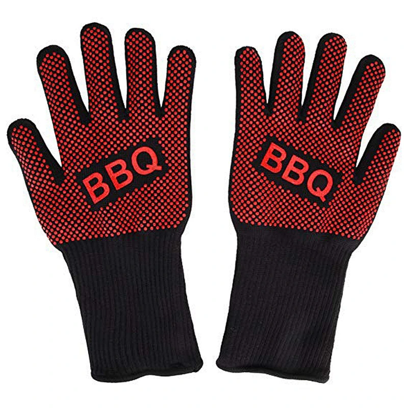 Custom Barbeque Oven Mitts Anti Cutting Resistant Safety Extreme Heat Resistant Grill BBQ Gloves For Kitchen Cooking