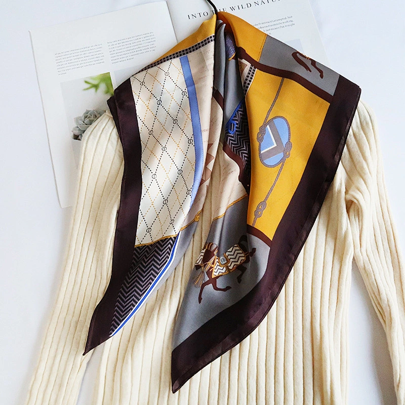 Spring 2020 new style fashion printing ladies printed small  square scarf women