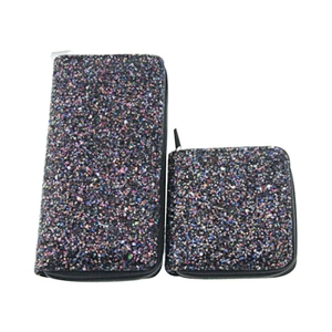 New fashion laser long clutch wallets women sequins pu leather handheld clutch wallet
