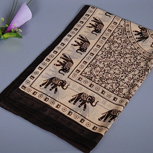 New Design chic shawl  Custom Printed 6 color elephant long chiffon scarf women