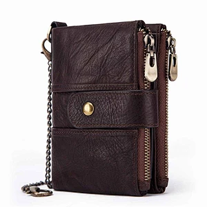 Custom personalized leather mens wallet with money clip credit card holder coin pocket