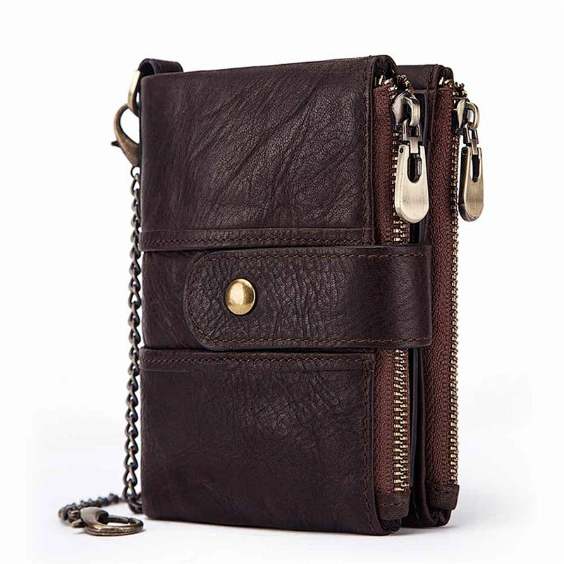 Custom personalized leather mens wallet with money clip credit card holder coin pocket