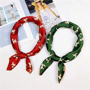 Summer fashion all-match small sunscreen luxury square chiffon silk neck scarf