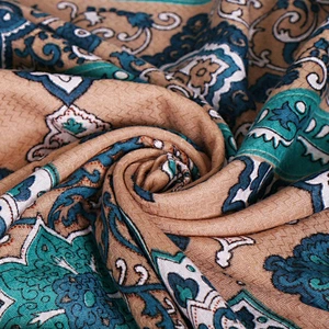 New designs made ethnic tassel long shawl women cotton print scarf