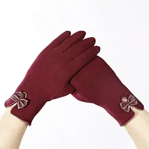 Cute Bowknot Girls Lady Winter Gloves Warm Outdoor Riding Fashion Gloves