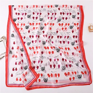 Personalized printed female summer sunscreen high quality silk scarf beach towel shawl
