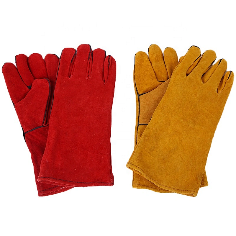 Leather Industrial Welding Working Protective Safety Gloves  Wear-resisting Thickened Gloves