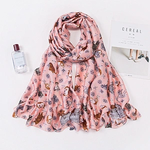 Long scarf 180cm female printed satin sunscreen shawl cheap long pastel scarf shawl