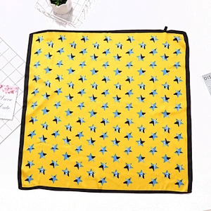 Classic wild star pattern sunscreen scarf fashion square silk scarf women printed