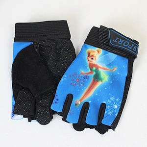 Children Cartoon Design Gloves Half  Finger Cycling Sports Skidproof  Gloves