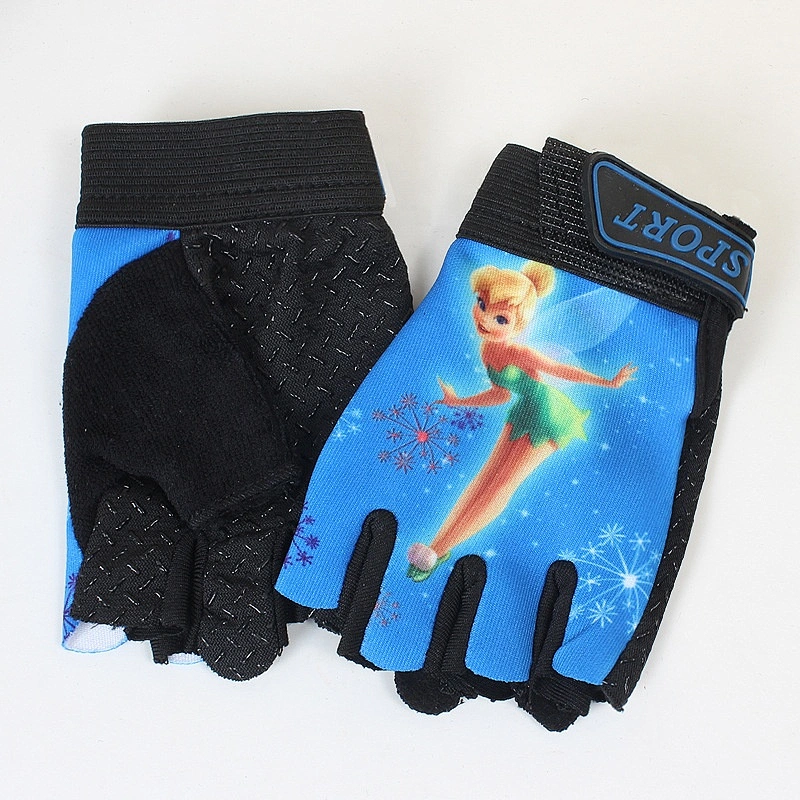 Children Cartoon Design Gloves Half  Finger Cycling Sports Skidproof  Gloves