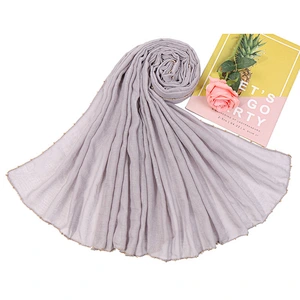 Fashion wild metal chain covered ladies sunscreen shawl tr cotton women tie dye scarf