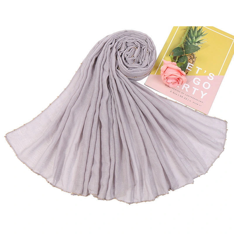 Fashion wild metal chain covered ladies sunscreen shawl tr cotton women tie dye scarf
