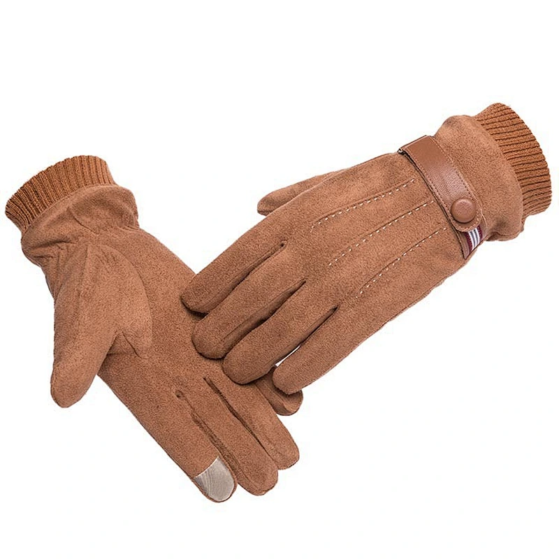 Chamois Leather Gloves Thick Warmth Cycling Riding Touch Screen Winter Gloves
