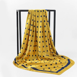 Female polka dot printed sunscreen scarf wholesale large silk scarf square shawl scarf