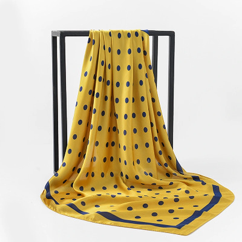 Female polka dot printed sunscreen scarf wholesale large silk scarf square shawl scarf