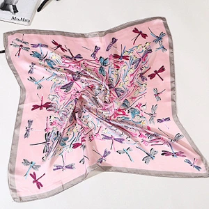 Elegant fashion silky simulation silk summer sunscreen women silk square shawl ladies silk scarves
