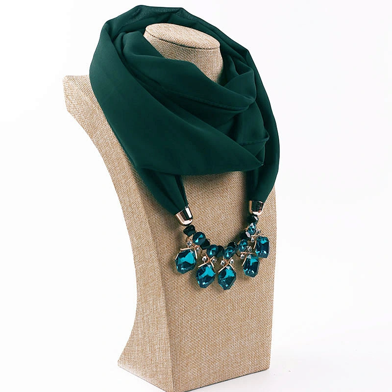 Fashion necklace pendant female chiffon ethnic style shawl ladies lightweight scarf with pendant