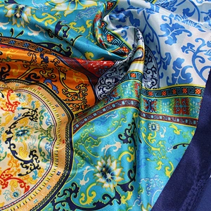 Soft smooth printing large square simulation silk scarf muslim silk square scarf designer shawl