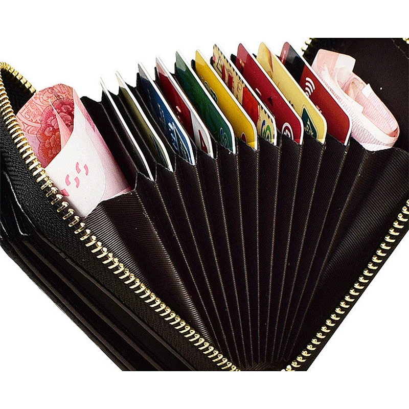 Fashion newest ladies card holder wallet custom high quality short genuine leather wallet