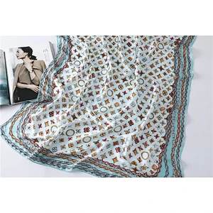 Fashion thin sunscreen oversized shawl women summer printing silk long shawl and scarves