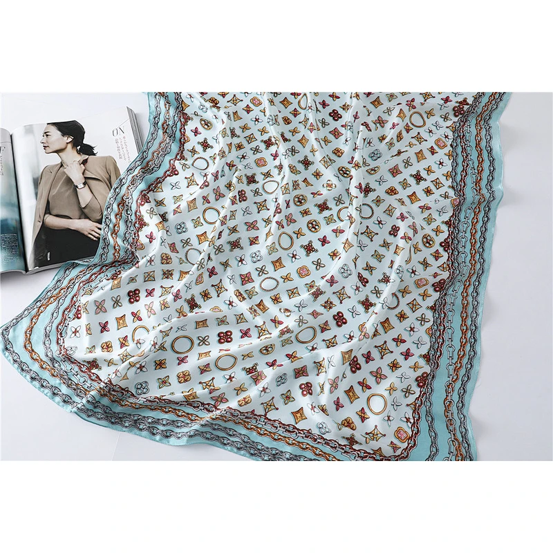 Fashion thin sunscreen oversized shawl women summer printing silk long shawl and scarves