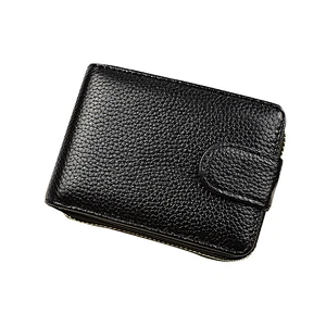 Fashion newest ladies card holder wallet custom high quality short genuine leather wallet