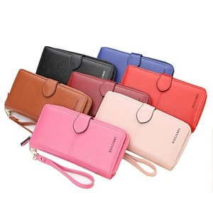 2019 Custom fashion large capacity ladies zipper wallets luxury brand multi-functional embossed pu leather wallet for women