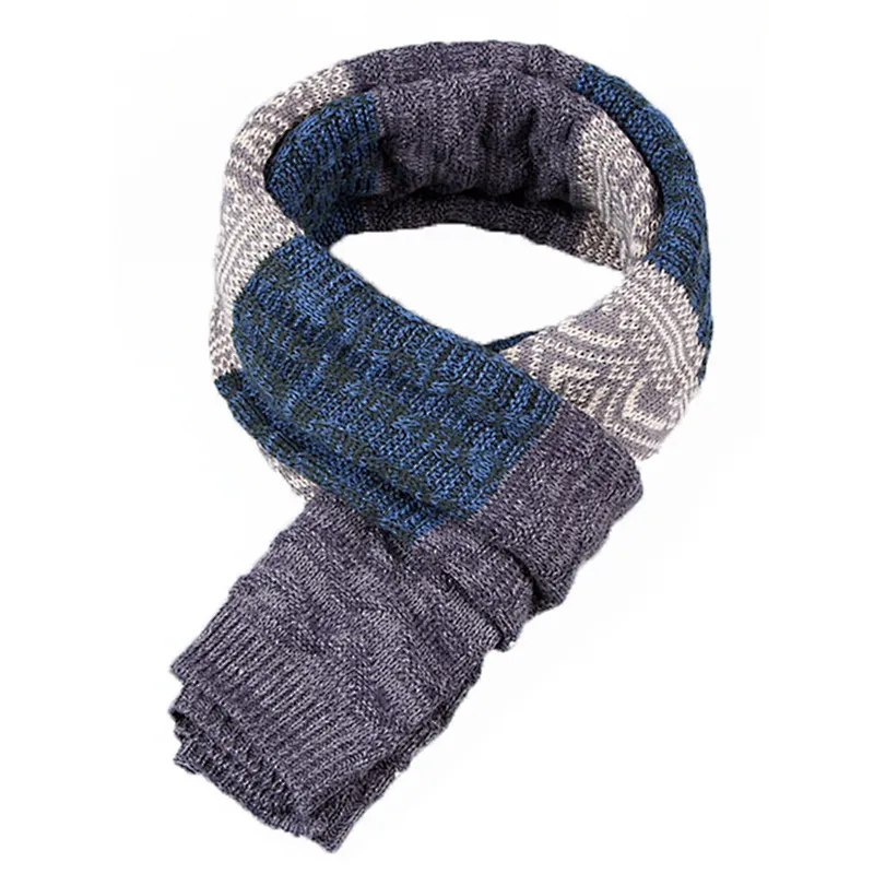 New design cheap promotional  warm acrylic winter cashmere knitted scarf men