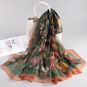 New style sunscreen long dual-use ladies fashionable silk printed scarf women muslim shawl
