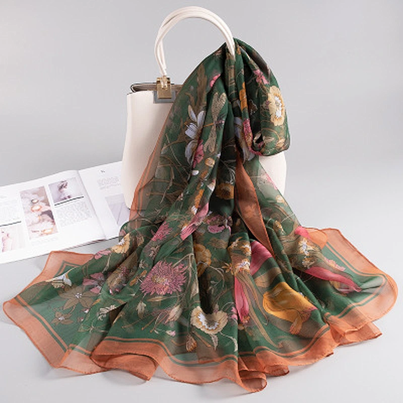 New style sunscreen long dual-use ladies fashionable silk printed scarf women muslim shawl