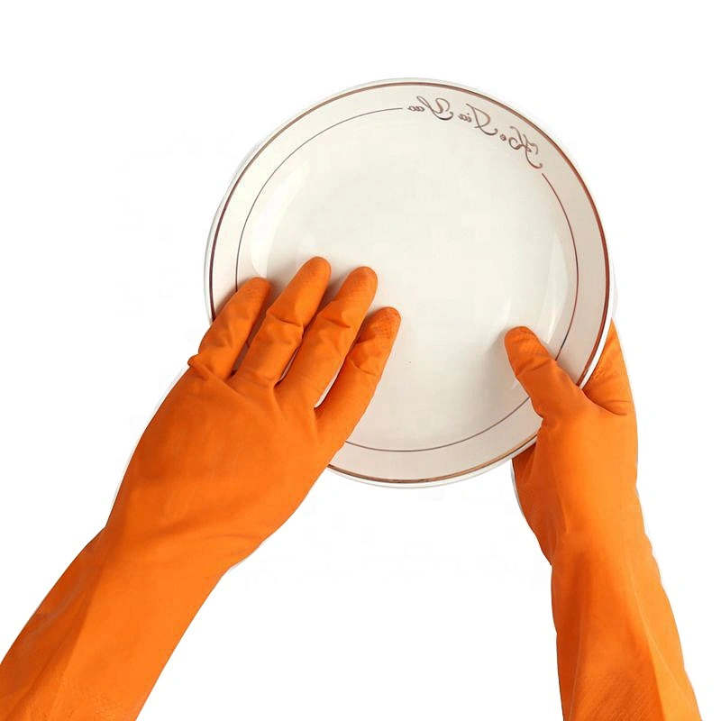 Yellow Latex Rubber Gloves Kitchen Dishwashing Household Latex Rubber Gloves