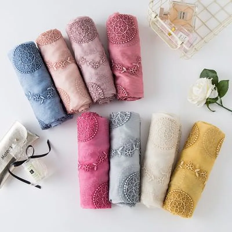 Solid colour embroidered silk sunscreenshawl scarf women malaysia tallit scarf and shawl wholesale