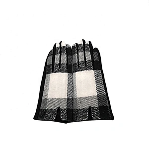 Women Touchscreen Winter Fashion Warm Antifreezing Plaid Gloves