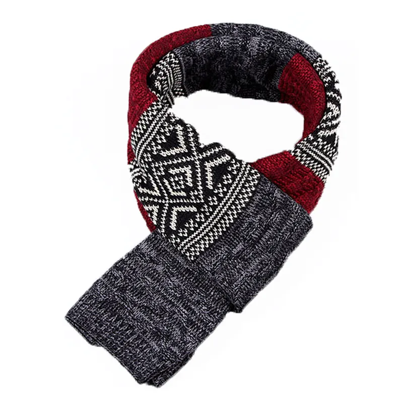 New design cheap promotional  warm acrylic winter cashmere knitted scarf men