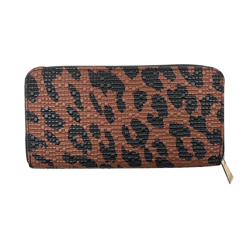 Wholesale Factory Personalized Leopard Printed Wallets Custom Logo Grid Waterproof Wallet For Lady