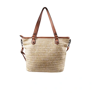 Custom New Cheap Womens Handbag PU And Jute Fashion Handbag