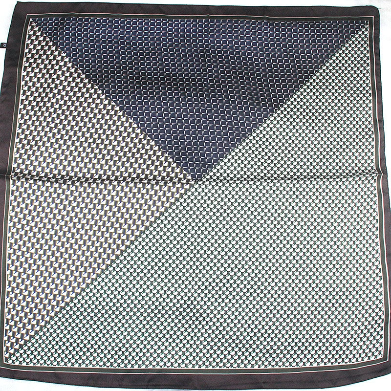 2020 new geometric printed curling small square silk 70cm ladies square silk neck scarf