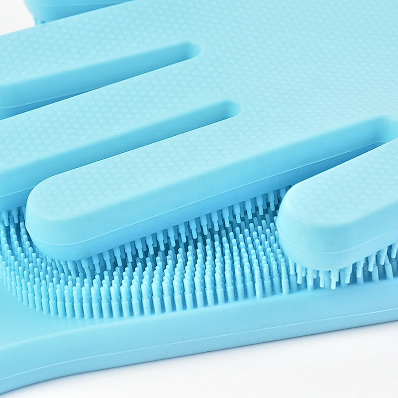 Multi Colors silicone scrubber gloves Cleaning Brusher Rubber Household Washing Dishes Gloves For Kitchen