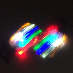 Party Supplies Multi Colors Light Show LED Rave Finger Lighting Gloves Flashing Satin LED Glow Party Gloves